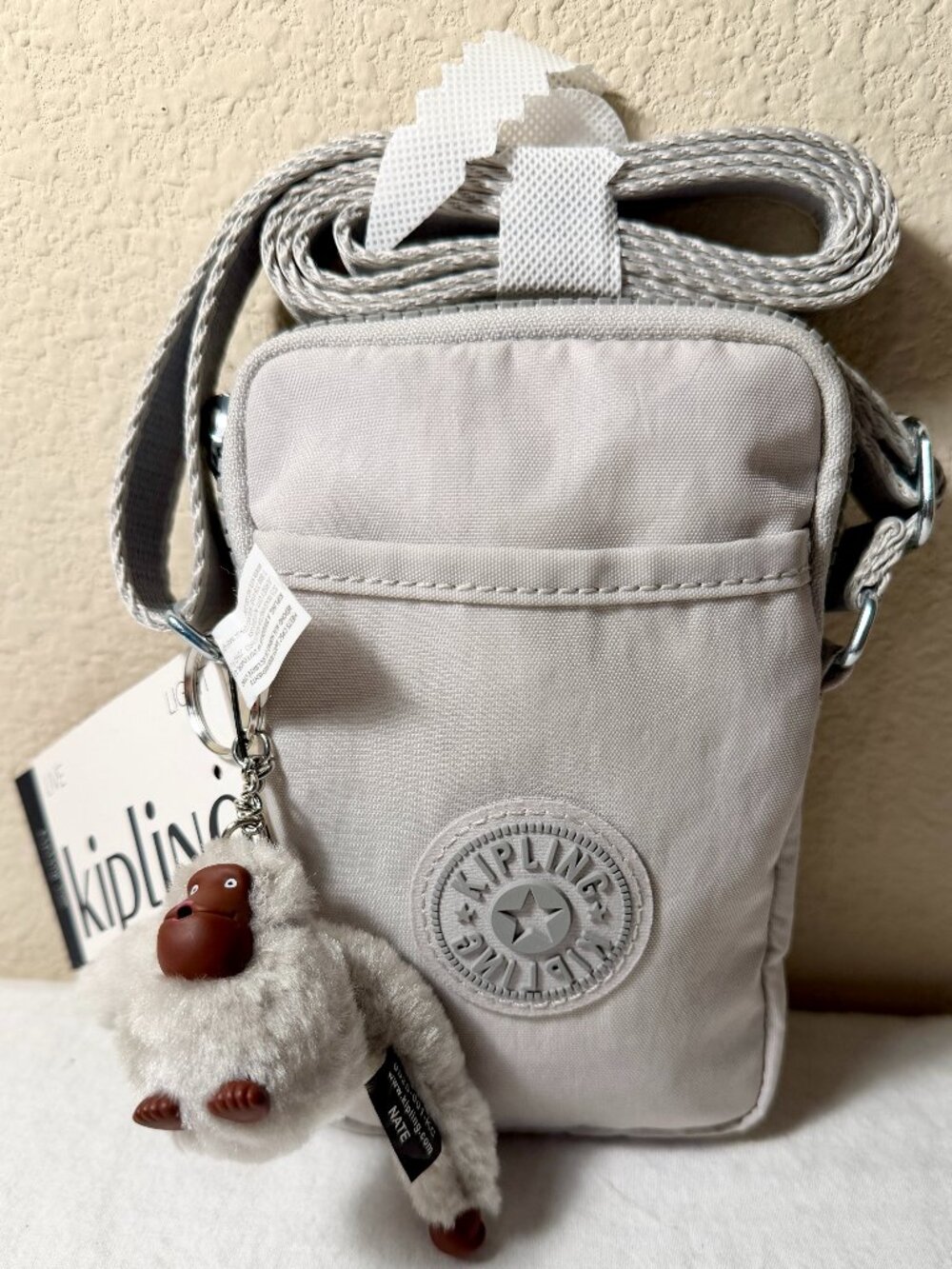 Kipling Tally Mini Crossbody Phone Handbag In Cool Fog Shade Lightweight (NEW)
